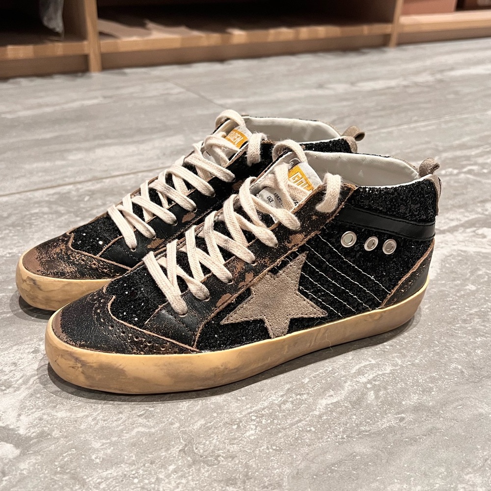 Golden Goose Deluxe Brand Mid-Star Lace-Up Sneakers. Barely worn. Size 36